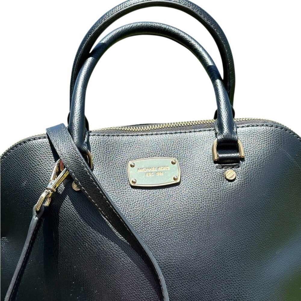Michael Kors Cindy Medium Size Satchel Black  Handbag - Picture 9 of 13